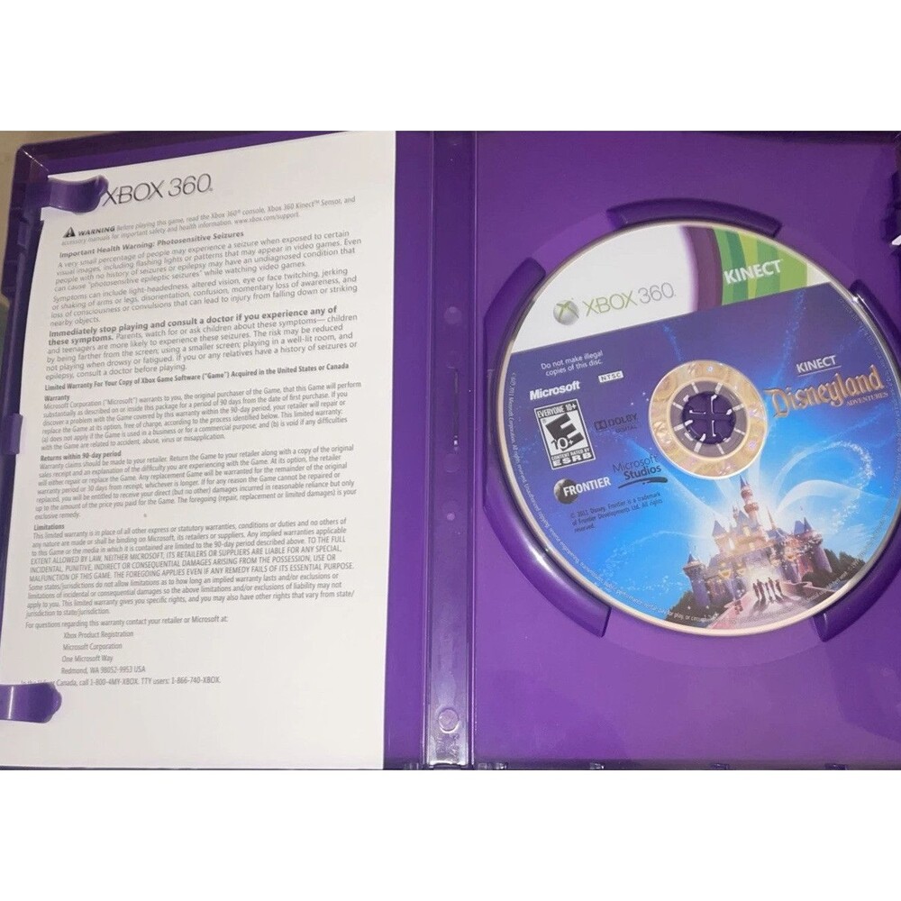 Kinect Disneyland Adventures Xbox 360 Disc FAST SHIPPING